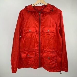 Eddie Bauer Red Windbreaker Jacket Large L